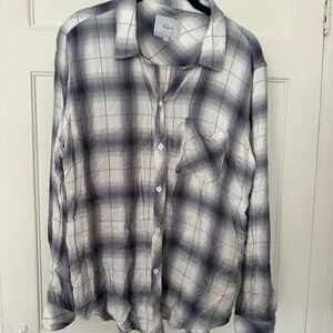 Rails Black and White Plaid Button Down Shirt